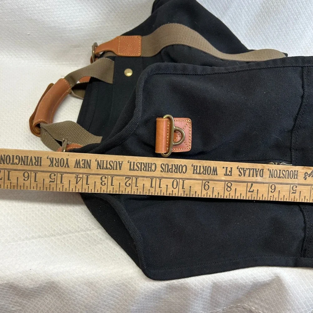 Dakota by Tumi Black Canvas Leather Trim Duffle Bag Travel Weekender Luggage